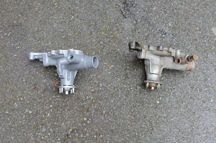 side by side bj60 coolant pumps (old and new)